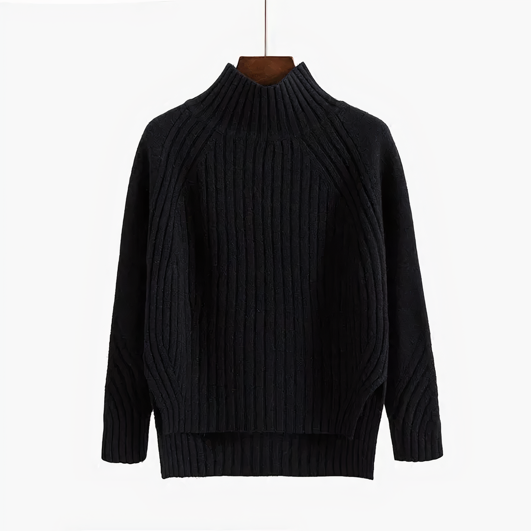 Comfortable Men's Sweater with Round Neck - Ruben-Black-S-State of Style