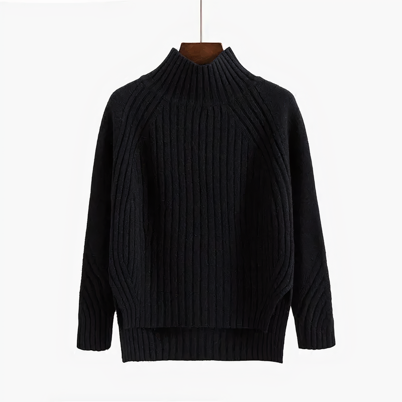 Comfortable Men's Sweater with Round Neck - Ruben-Black-S-State of Style