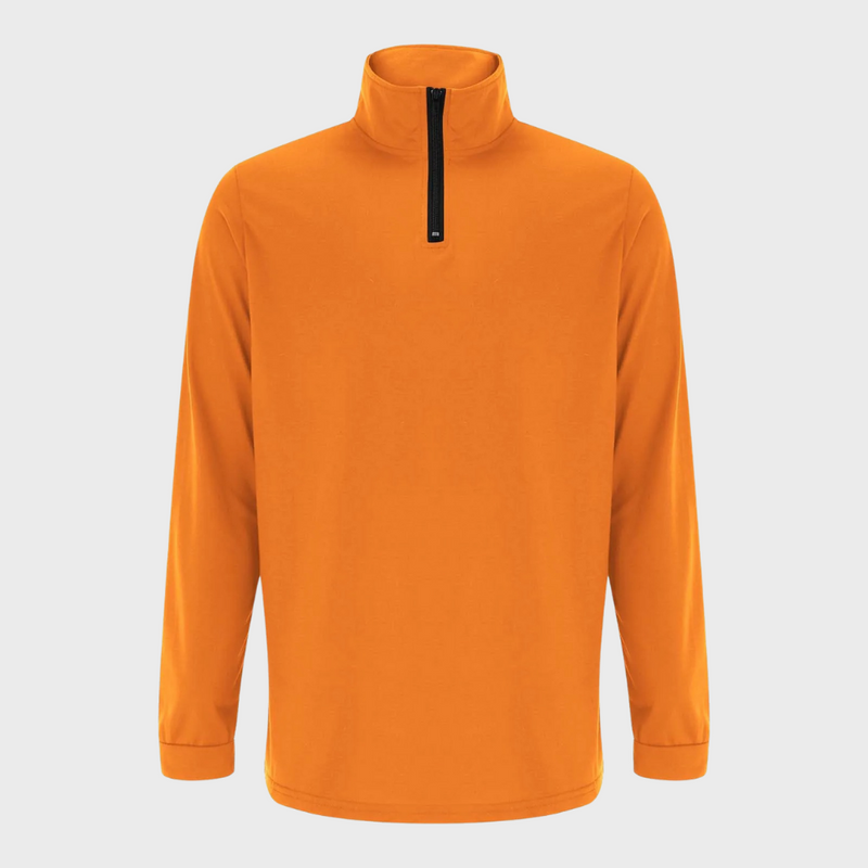 Comfortable Men's Sweater with Zip and Low Collar - Sven-Black-S-State of Style