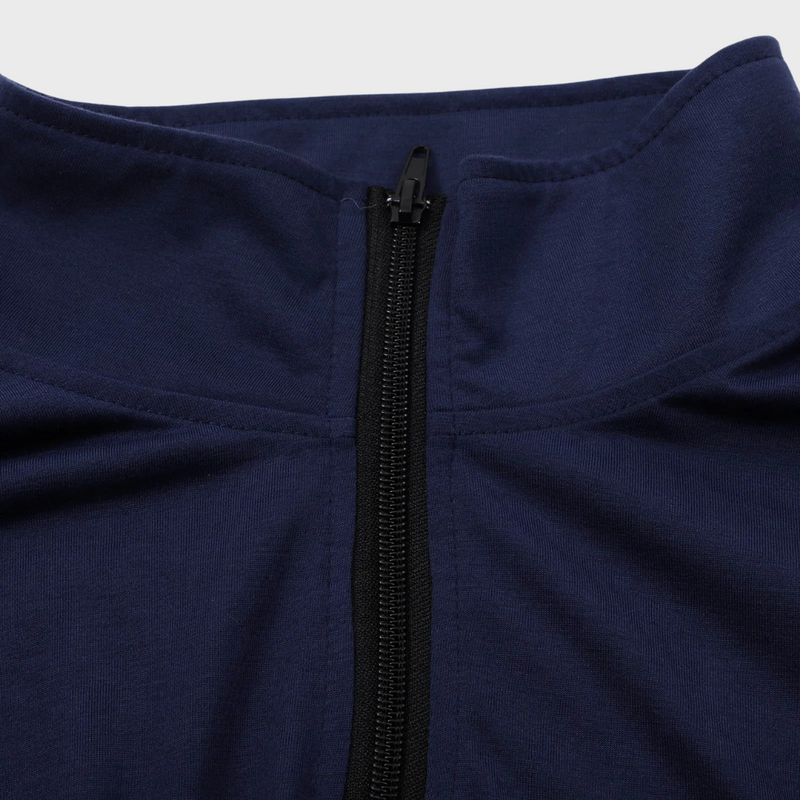 Comfortable Men's Sweater with Zip and Low Collar - Sven-Black-S-State of Style