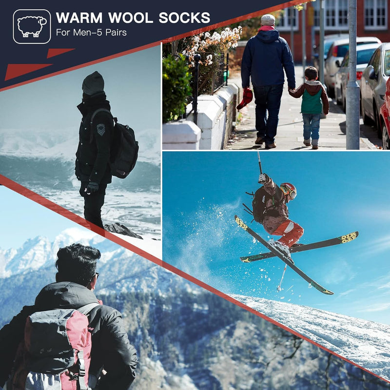 Comfortable Men's Thermal Socks (5 Pairs) - Kevin-Multicoloured 1-State of Style