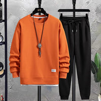 Comfortable Men's Tracksuit - Damon-Orange-Black-M-State of Style