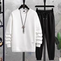 Comfortable Men's Tracksuit - Damon-White-Black-M-State of Style