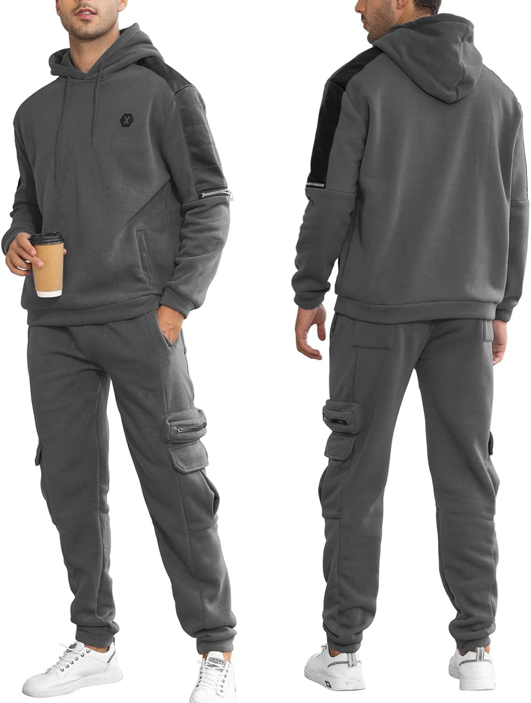 Comfortable Men's Tracksuit with Hoodie - Jason-Beige-S-State of Style