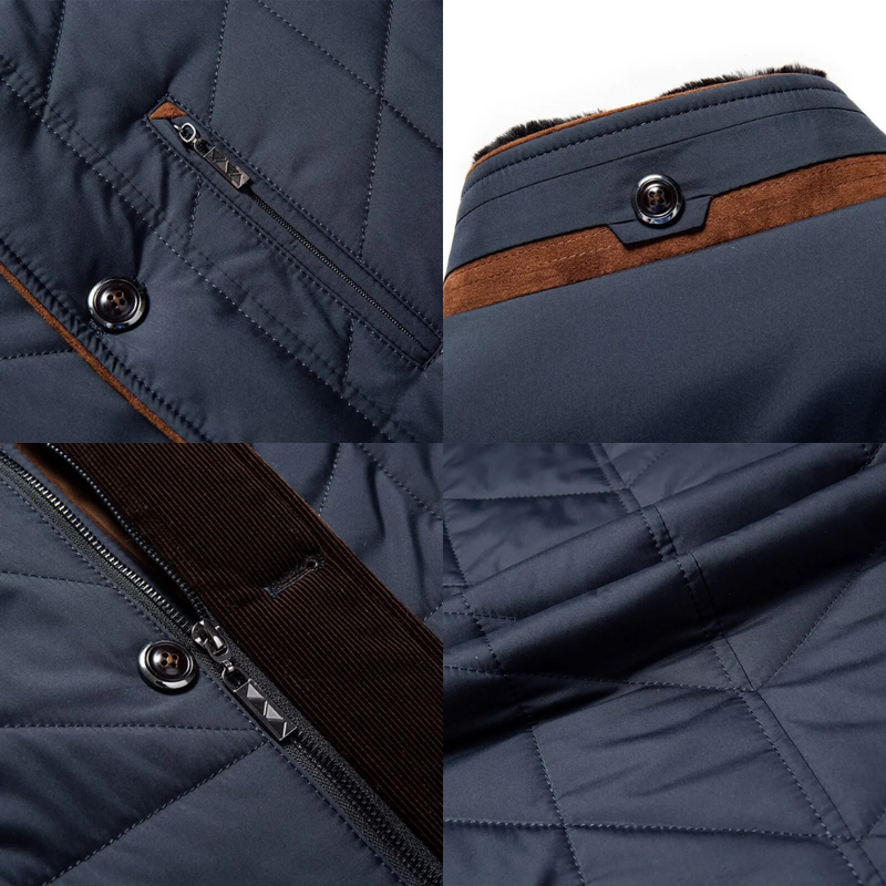 Comfortable Men's Winter Coat - Victor-Blue-S-State of Style