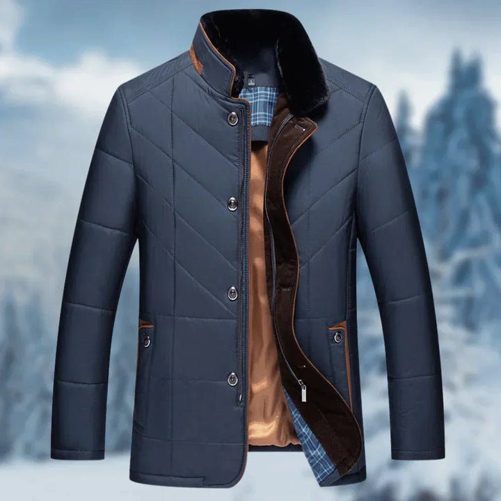 Comfortable Men's Winter Coat - Victor-Blue-S-State of Style