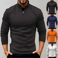 Comfortable Men's Zip Sweater with Low Collar - Sven-Black-S-State of Style