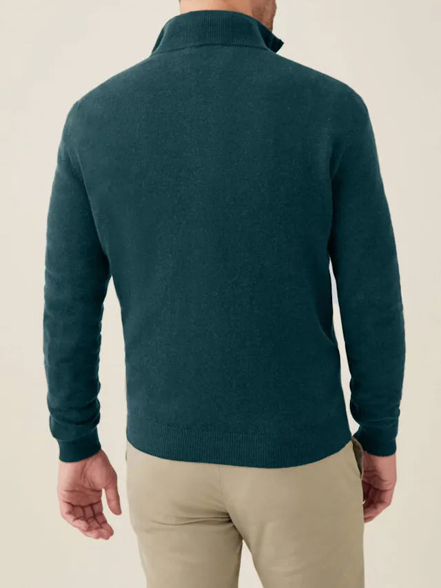 Comfortable Men's Zip-up Sweater - Lucas-Black-S-State of Style