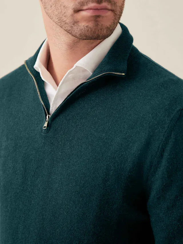 Comfortable Men's Zip-up Sweater - Lucas-Black-S-State of Style