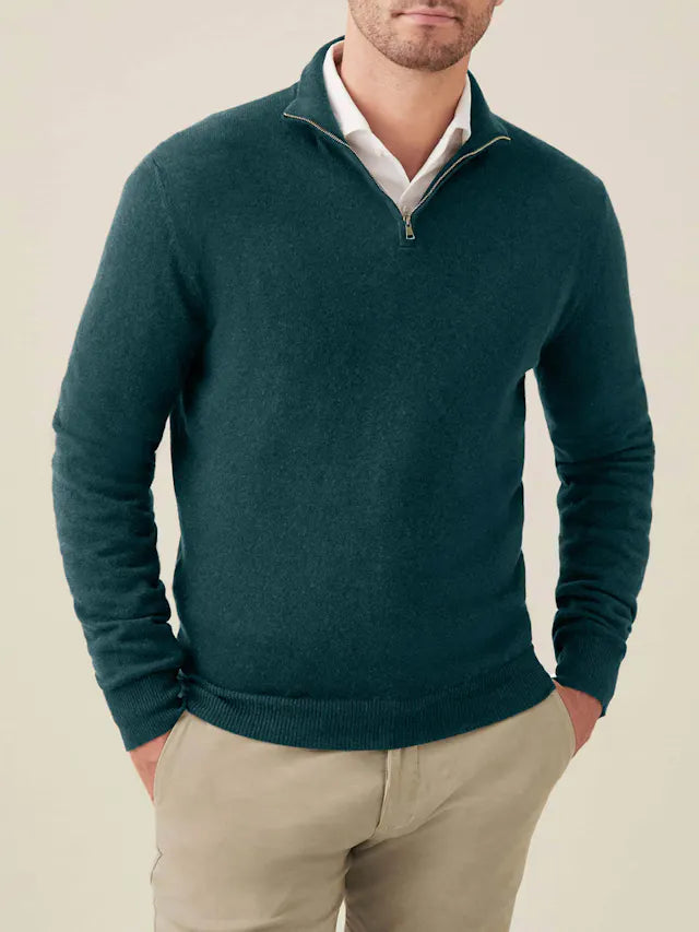Comfortable Men's Zip-up Sweater - Lucas-Black-S-State of Style