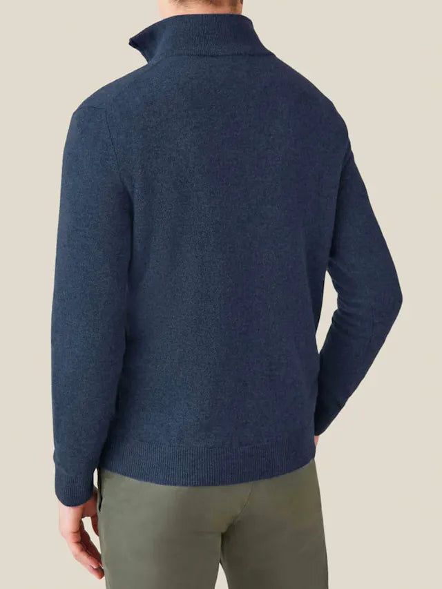 Comfortable Men's Zip-up Sweater - Lucas-Black-S-State of Style