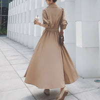 Comfortable Mini Dress For Women-Khaki-S-State of Style