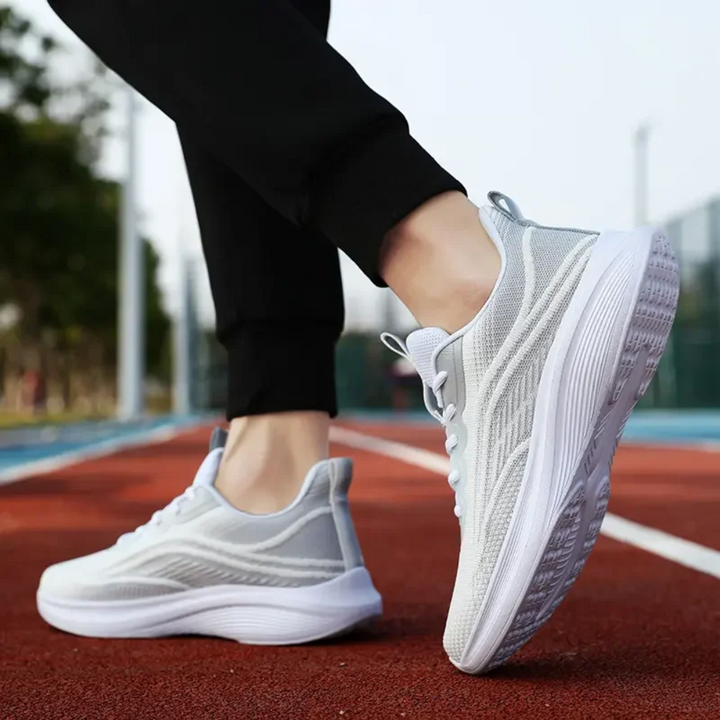 Comfortable Orthopaedic Sneakers - AeroStride-2.5-White-Grey-State of Style
