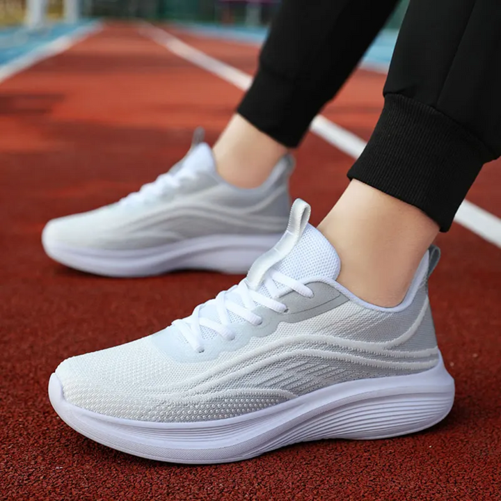 Comfortable Orthopaedic Sneakers - AeroStride-2.5-White-Grey-State of Style