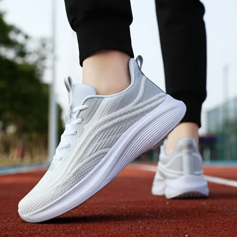 Comfortable Orthopaedic Sneakers - AeroStride-2.5-White-Grey-State of Style
