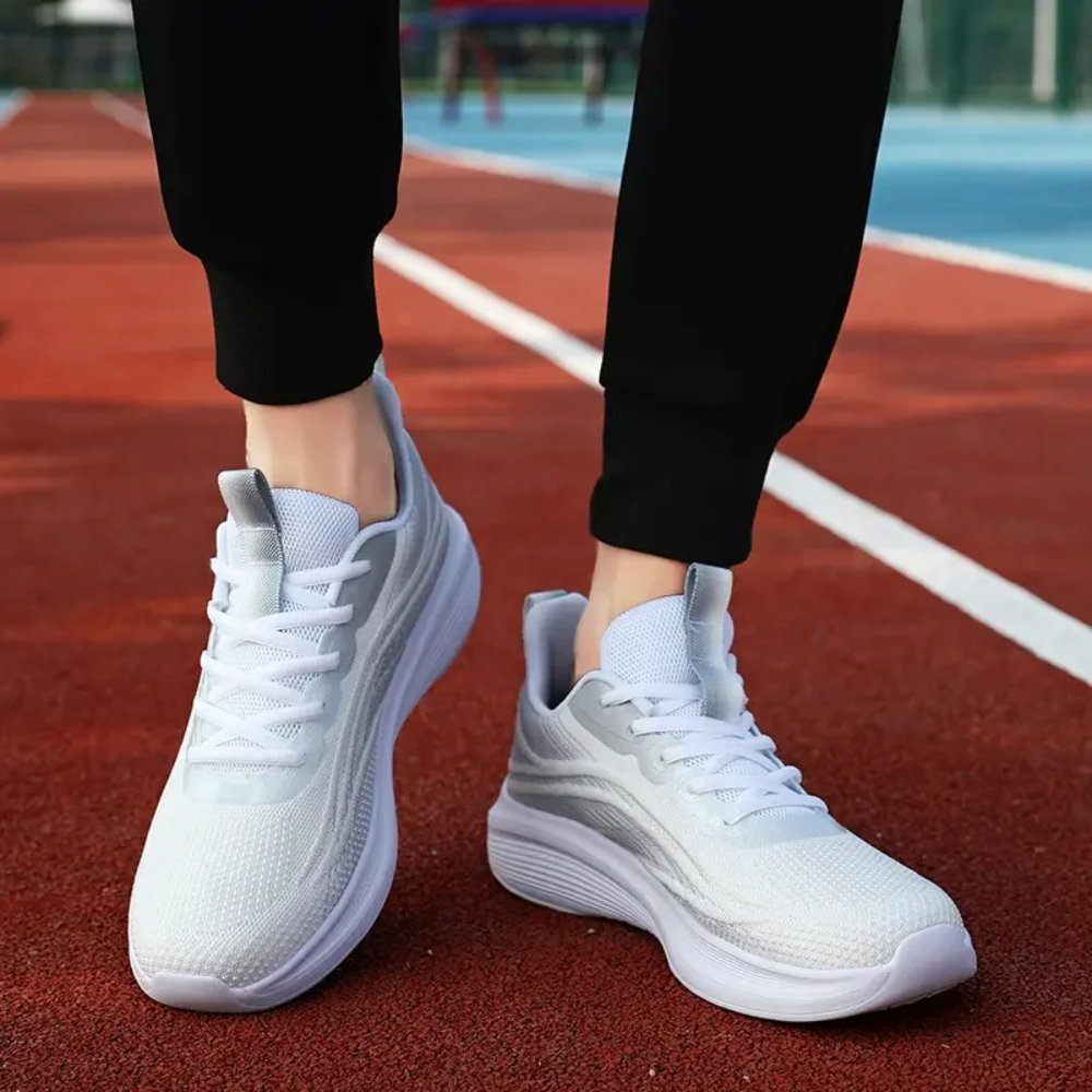 Comfortable Orthopaedic Sneakers - AeroStride-2.5-White-Grey-State of Style