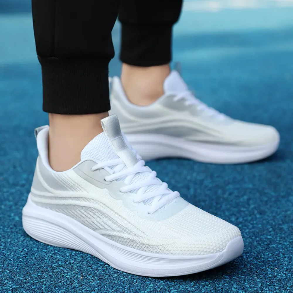 Comfortable Orthopaedic Sneakers - AeroStride-2.5-White-Grey-State of Style