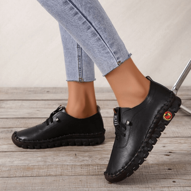 Comfortable Orthopaedic Women's Slip-ons - Elena-Black-3-State of Style