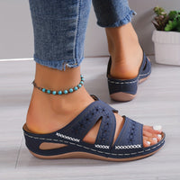 Comfortable orthopedic comfort sandals for women with support – Marla-Blue-3-State of Style