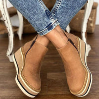 Comfortable Platform Ankle Boots - Mira-Light brown-4.5-State of Style