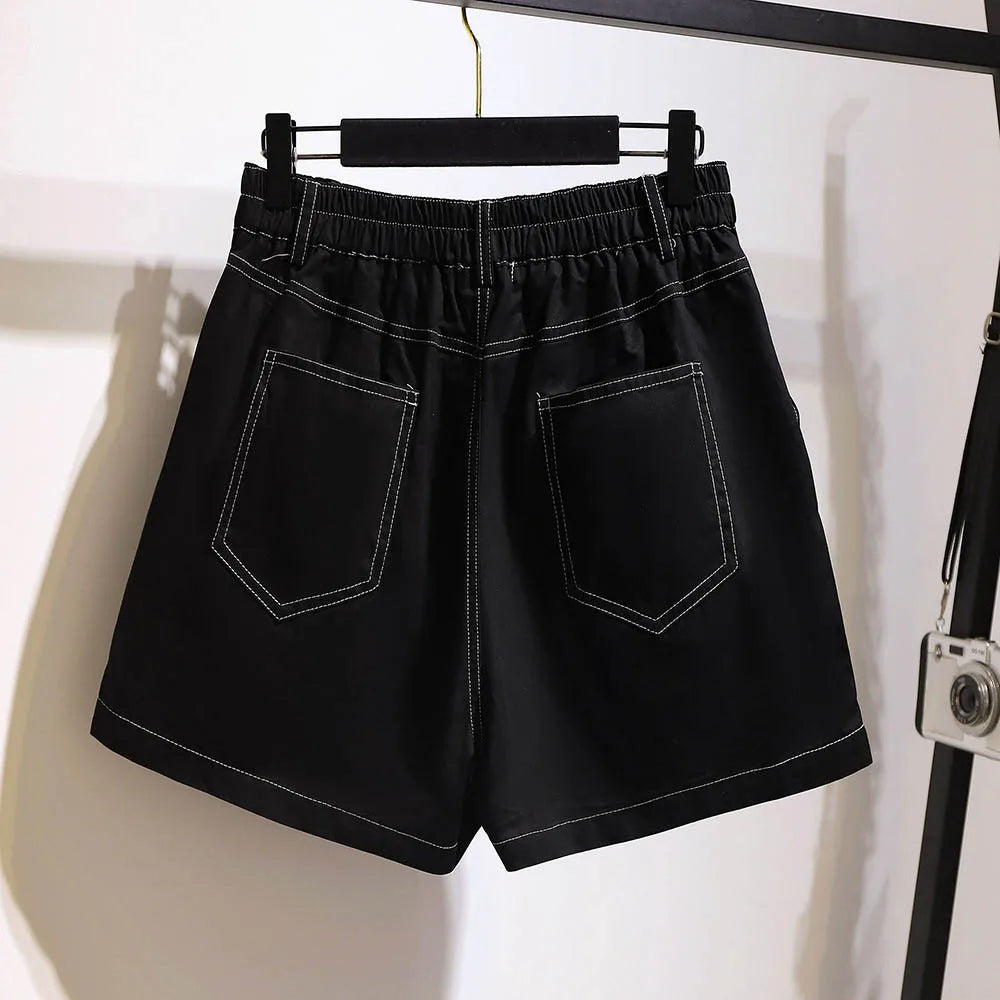 Comfortable Plus-Size Women's Denim Shorts – Stylish & Breathable-Black-5XL-State of Style