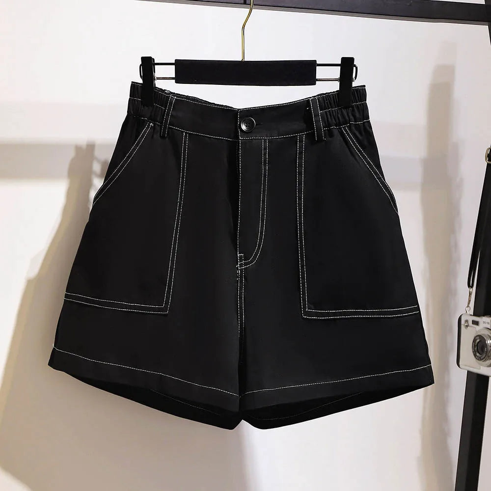 Comfortable Plus-Size Women's Denim Shorts – Stylish & Breathable-Black-5XL-State of Style