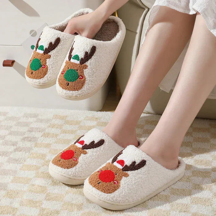 Comfortable Reindeer Slippers - ReinDeerFeet-Red-4-5-State of Style