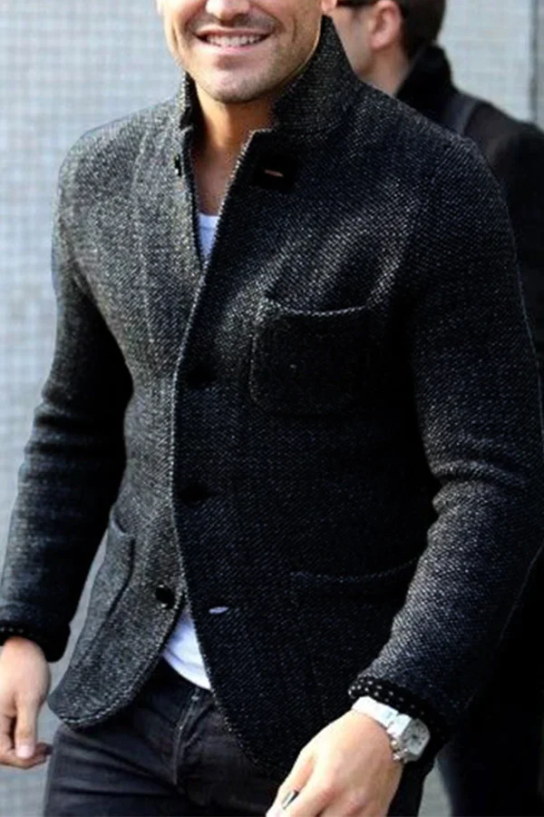 Comfortable Retro Knitted Men's Cardigan - Jasper-Black-XS-State of Style
