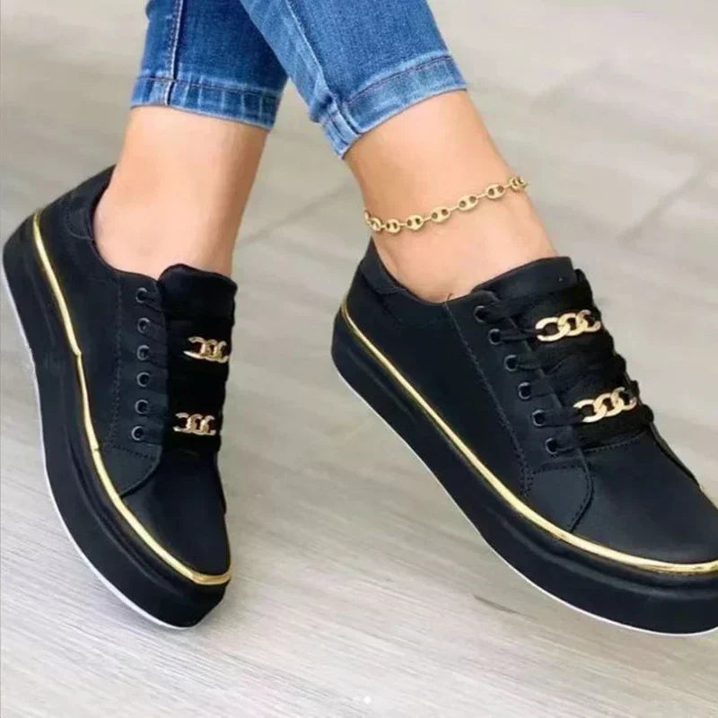 Comfortable slip-on women's sneakers in casual style - Melina-Black-3-State of Style