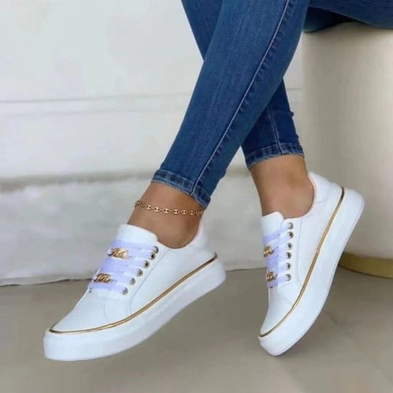 Comfortable slip-on women's sneakers in casual style - Melina-White-3-State of Style