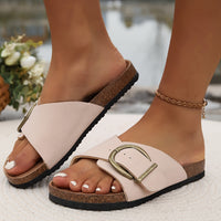 Comfortable Slippers with Buckle Strap – Fenna-Beige-4.5-State of Style