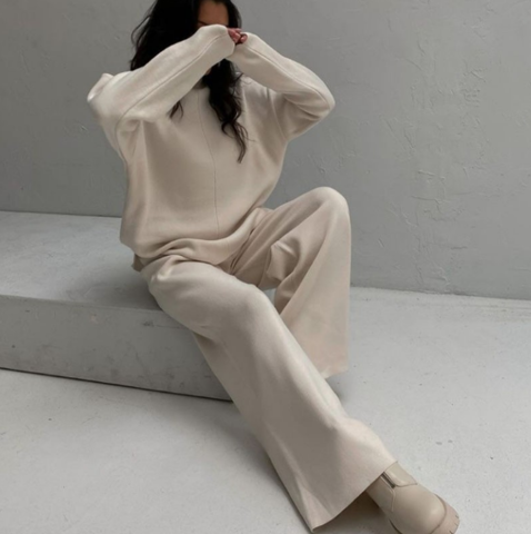 Comfortable Soft Warm Loungewear Set | Women's Relaxed Fit-Blue-One-Size-State of Style