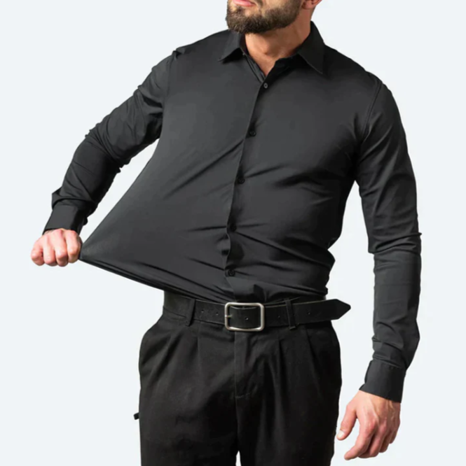 Comfortable Stretch Shirt - Lucas-White-S-State of Style