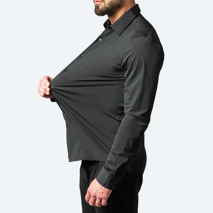 Comfortable Stretch Shirt - Lucas-White-S-State of Style