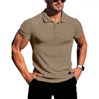 Comfortable & Stylish Breathable Men's Polo Shirt with Button Placket – Nevan-Khaki-S-State of Style