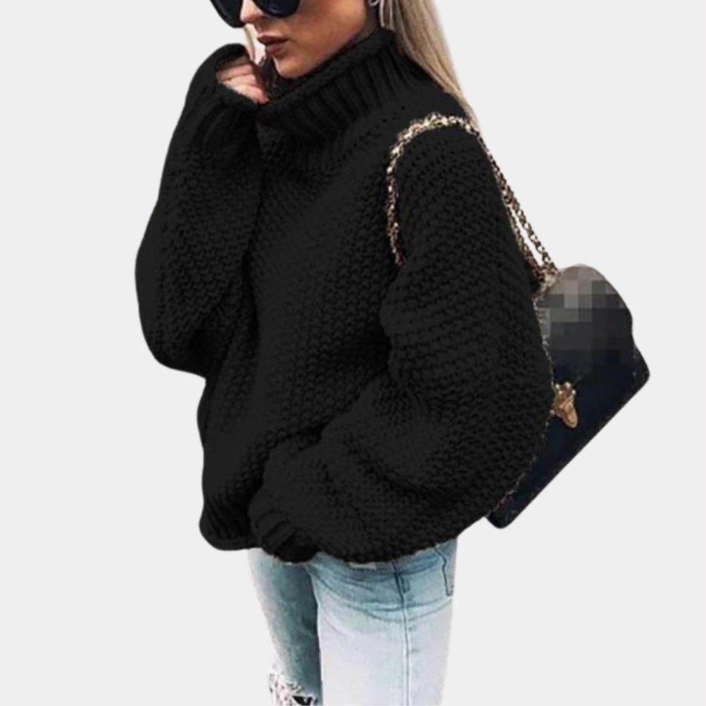Comfortable Sweater for Women - Sophie-Black-S-State of Style