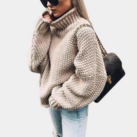 Comfortable Sweater for Women - Sophie-Khaki-S-State of Style
