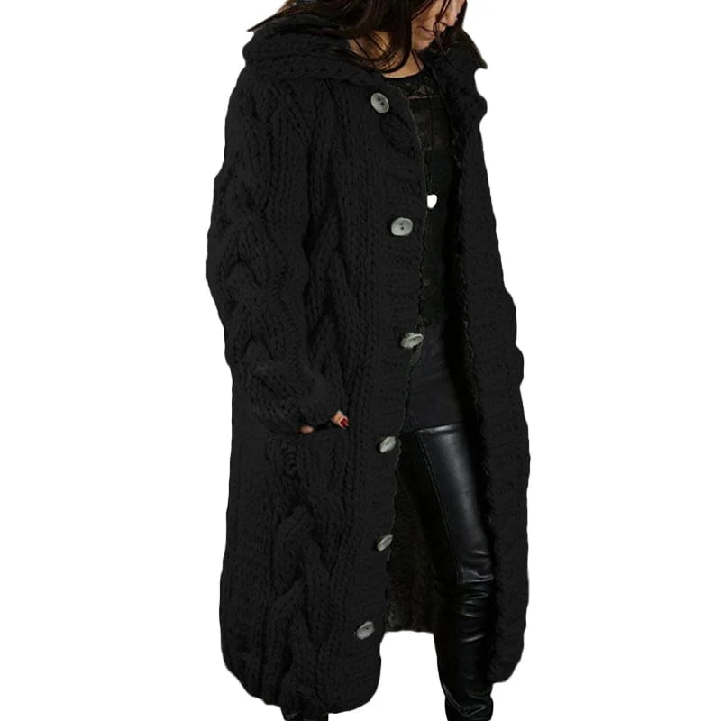 Comfortable Thick Knitted Cardigan - Emma-Black-S-State of Style