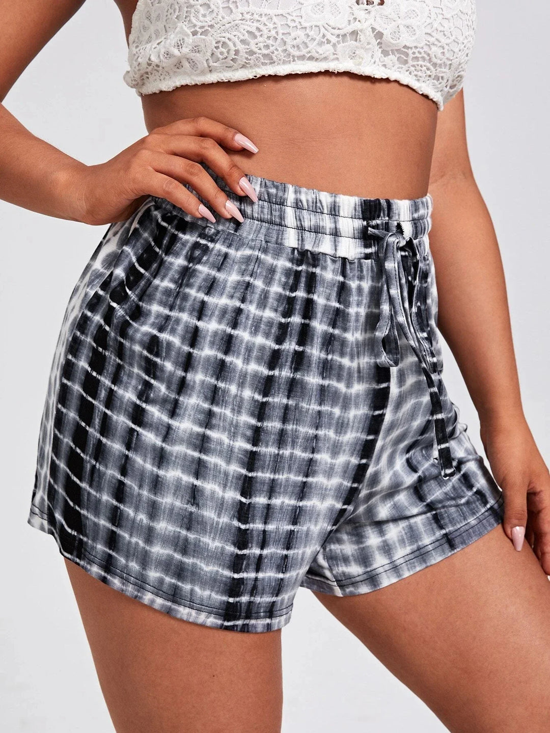 Comfortable Tie-Dye Shorts for a Relaxed Summer Vibe-Black-2XL-State of Style