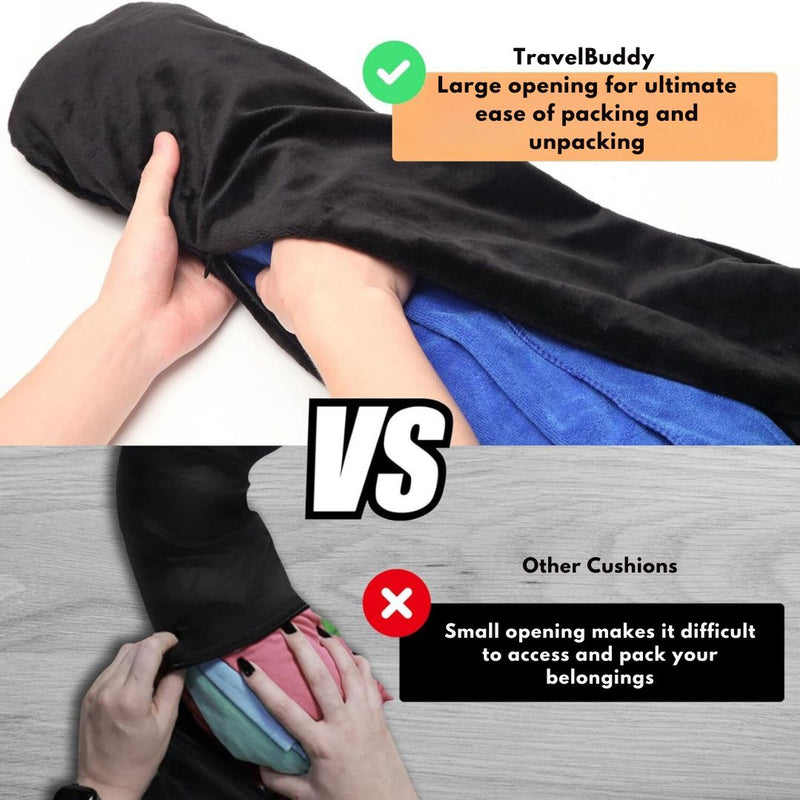 Comfortable Travel Pillow and Extra Luggage Space in One - TravelMate™-Black-State of Style
