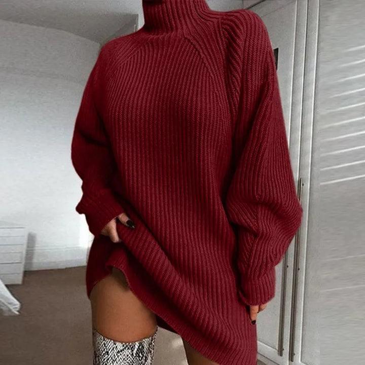 Comfortable Turtleneck Dress - Celeste-Beige-S-State of Style