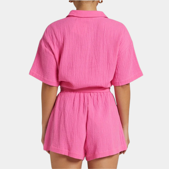 Comfortable Two-Piece Ladies Summer Set – Liora-Pink-XS-State of Style