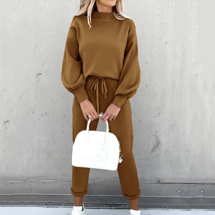 Comfortable Two-Piece Tracksuit - Zoë-Khaki-S-State of Style