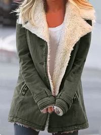 Comfortable Winter Jacket for Women - Celeste-Army Green-S-State of Style