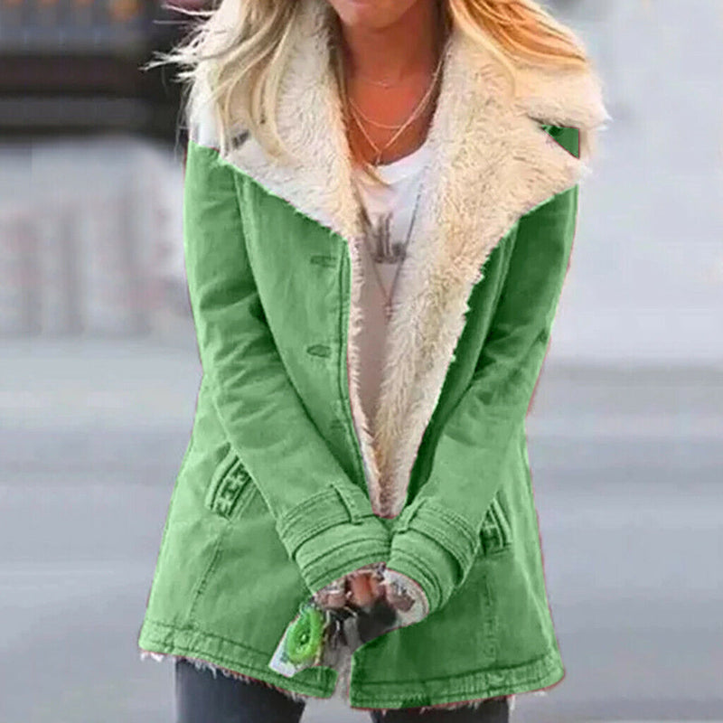 Comfortable Winter Jacket for Women - Celeste-Green-S-State of Style