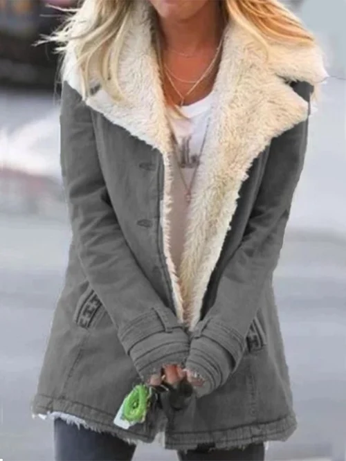 Comfortable Winter Jacket for Women - Celeste-Grey-S-State of Style