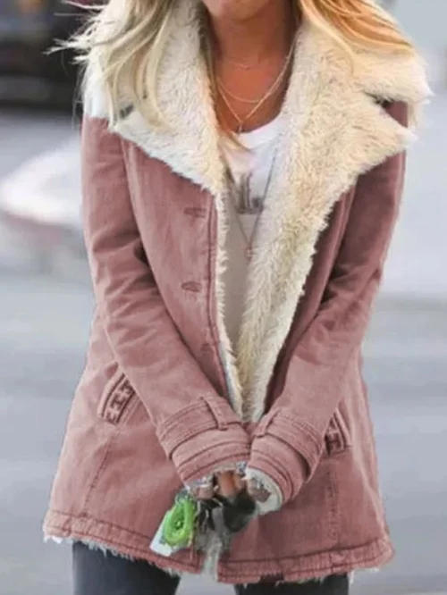 Comfortable Winter Jacket for Women - Celeste-Light Pink-S-State of Style