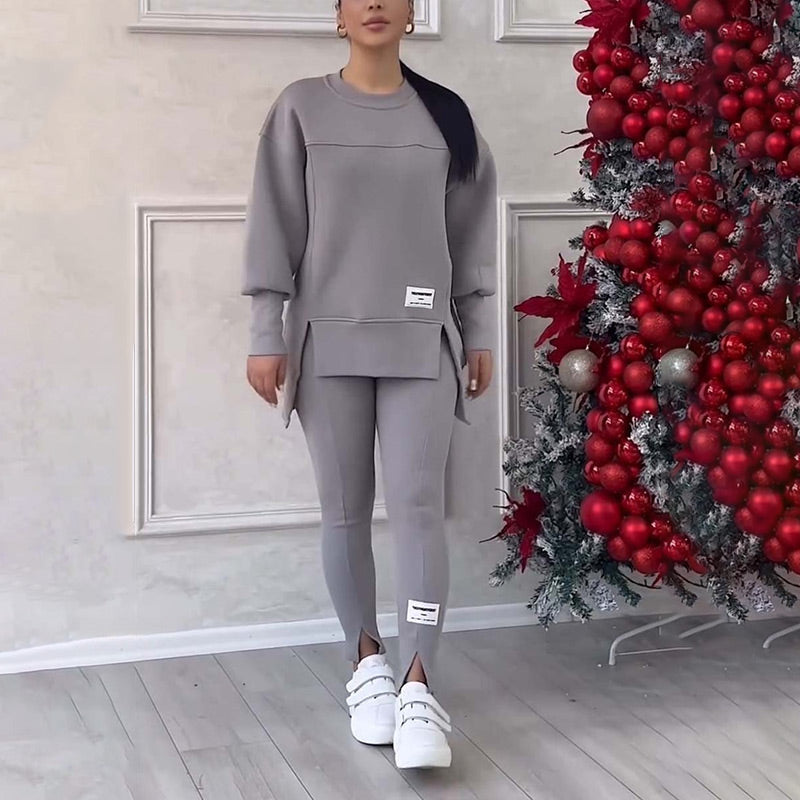 Comfortable Women's Clothing Set - Elin-Grey-S-State of Style
