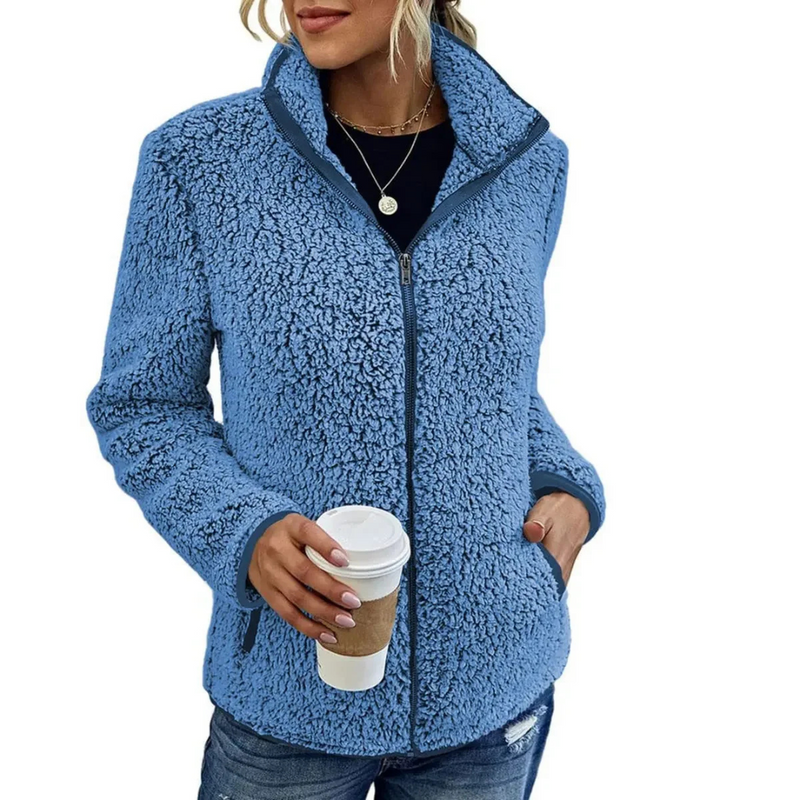 Comfortable Women's Fleece Vest - Petra-Blue-S-State of Style