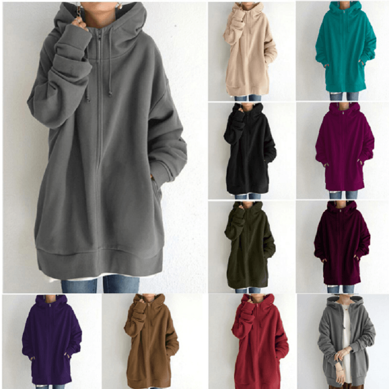 Comfortable Women's Jacket with Hood - ComfyHood-Khaki-S-State of Style